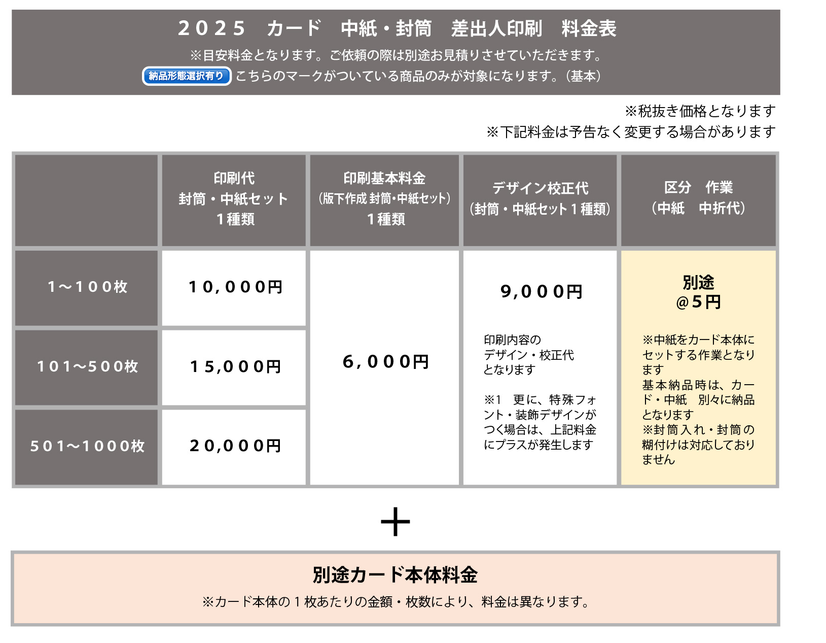 料金表